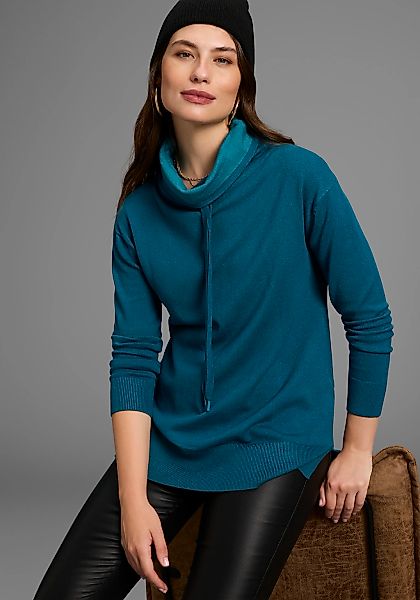 Laura Scott Schalkragenpullover, mit Bindeband günstig online kaufen
