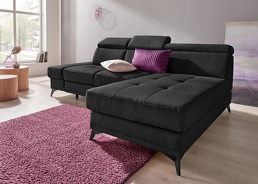 INOSIGN Ecksofa "Cardiz L-Form", inkl.Kopfteilverstellung und Federkern wah günstig online kaufen