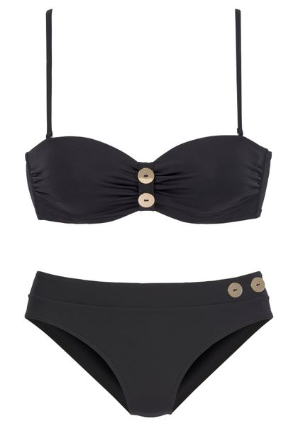 Vivance Bügel-Bandeau-Bikini mit edlen Zierknöpfen günstig online kaufen