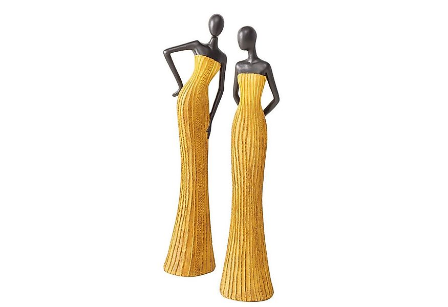 MF Dekofigur 2er Set Dekofiguren Eleganza in Schwarz und Gelb 31 cm Handgea günstig online kaufen