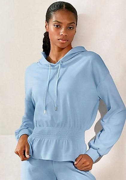 LASCANA Hoodie mit elastischer Raffung in der Taille, Loungewear günstig online kaufen