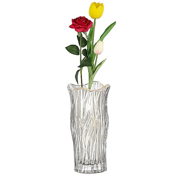 Homewit Tischvase Klare Glasvase, Kristall Blumenvase, günstig online kaufen