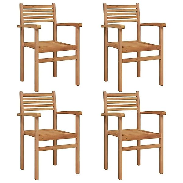 vidaXL Stuhl 4 Stk Braun 56 x 55 x 90,5 cm Massivholz Teak 42002315 günstig online kaufen