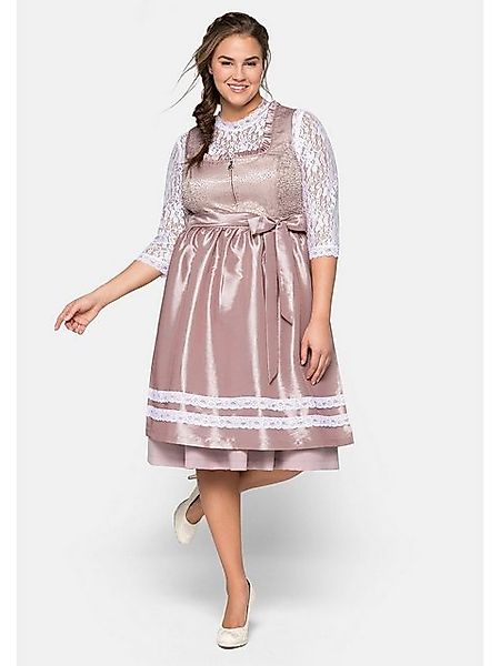 Sheego Dirndl Große Größen mit Schürze und Spitzenbluse 3tlg. günstig online kaufen