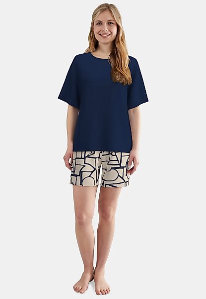 TOM TAILOR Shorty Halbarm, mit Muster, Rundhalsausschnitt, Viskosemix günstig online kaufen