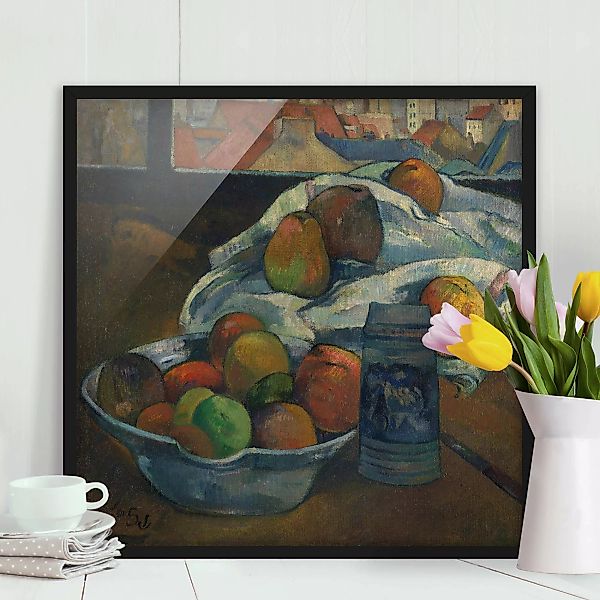 Bild mit Rahmen - Quadrat Paul Gauguin - Obstschale günstig online kaufen