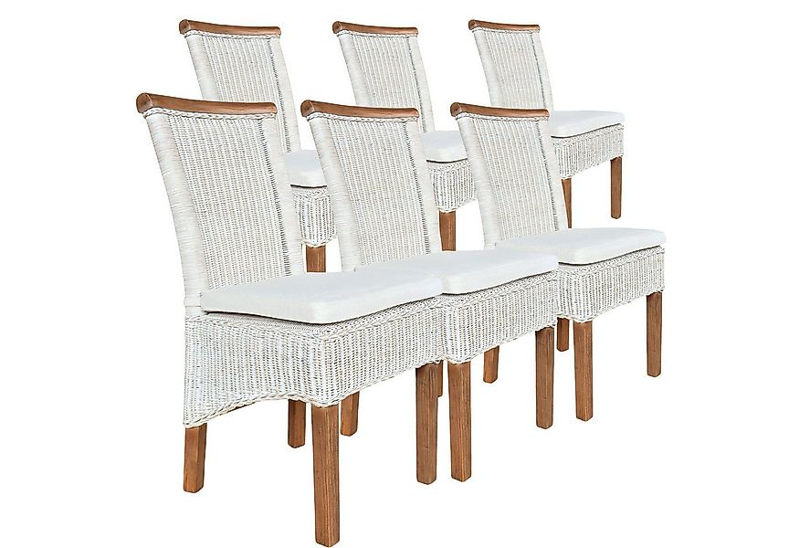 Amagohome Rattanstuhl Esszimmer-Stühle Set Rattanstühle Perth 6 Stück Essti günstig online kaufen