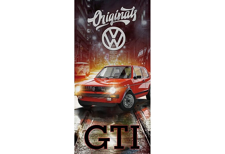 BERONAGE Strandtücher VW Volkswagen Badetuch Golf GTI Rot 75x150 cm, 100% B günstig online kaufen