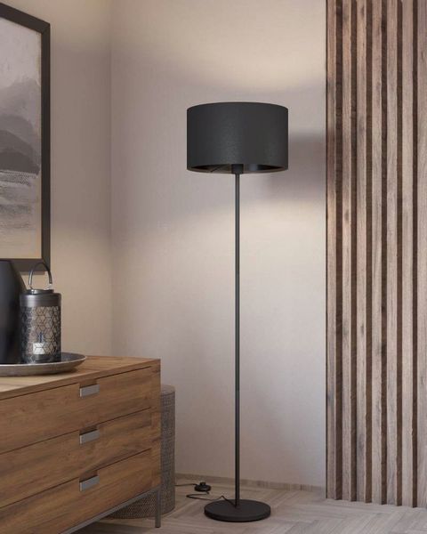 Stehleuchte Maserlo, schwarz, Höhe 151 cm, Stoff/Stahl günstig online kaufen