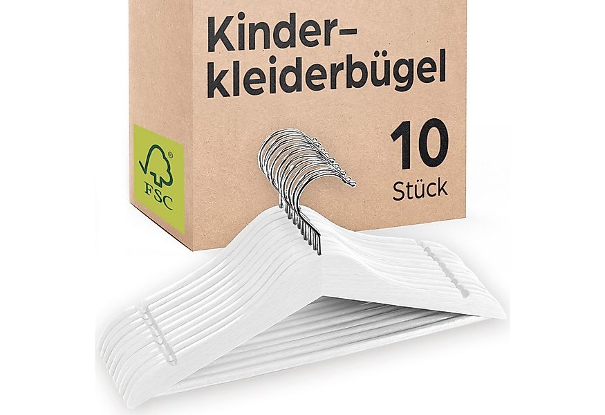 Praknu Kleiderbügel Kinderkleiderbügel Holz - 10 stück - Natur FSC® Buchenh günstig online kaufen