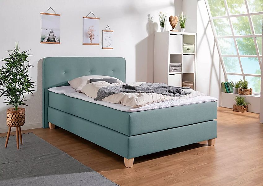 Home affaire Boxspringbett "Fargo", inkl. Topper, in 3 Matratzenarten, in S günstig online kaufen