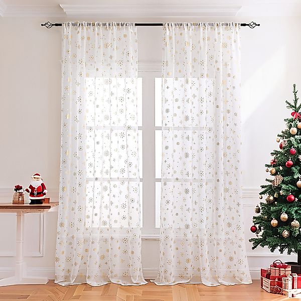 BTTO V&G Gardine Voile Gardinen Weihnachtsdeko,Weihnachten günstig online kaufen