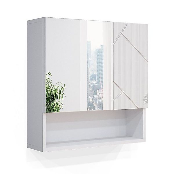 Vicco Badspiegelschrank Irma Weiß Hochglanz 54 x 55 cm günstig online kaufen
