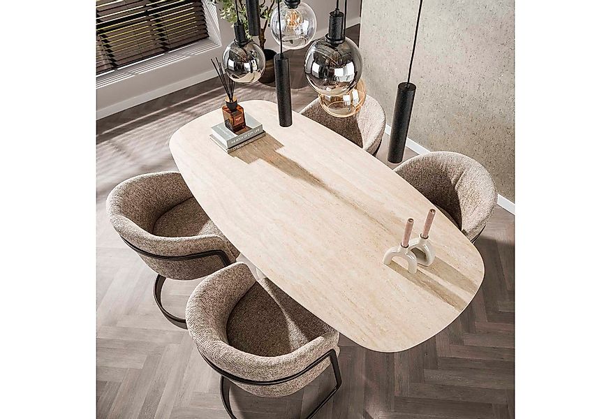 LEVEN Lifestyle Esstisch Esszimmertisch TRAVENTO in Travertin-Optik 180 cm günstig online kaufen