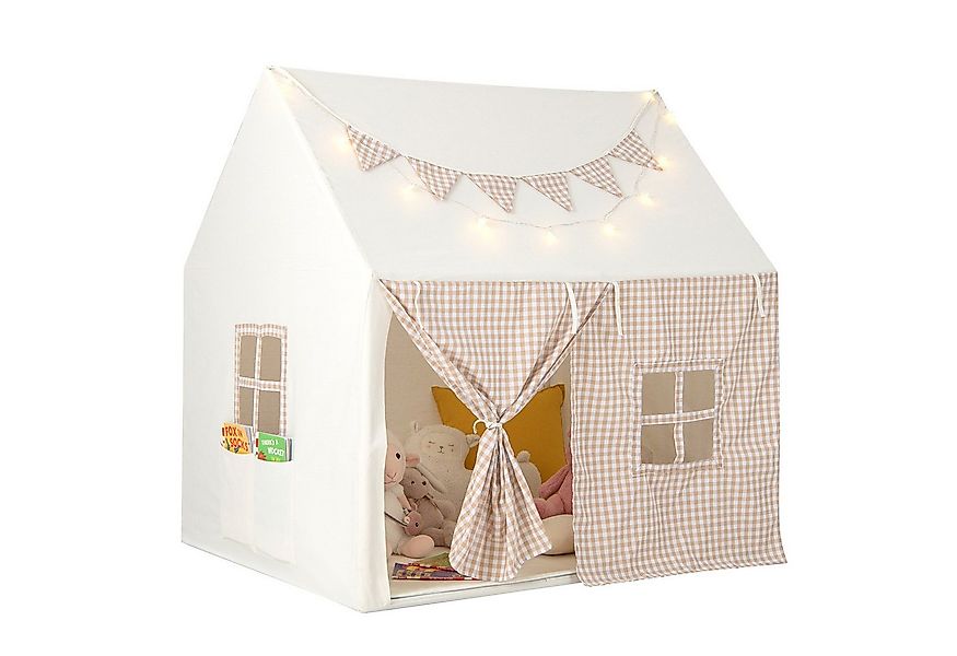 COSTWAY Spielzelt Tipi Zelt mit Sternenlichtern & Taschen günstig online kaufen