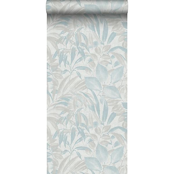 Sanders & Sanders Tapete Blätter Graublau 53 cm x 10 m günstig online kaufen