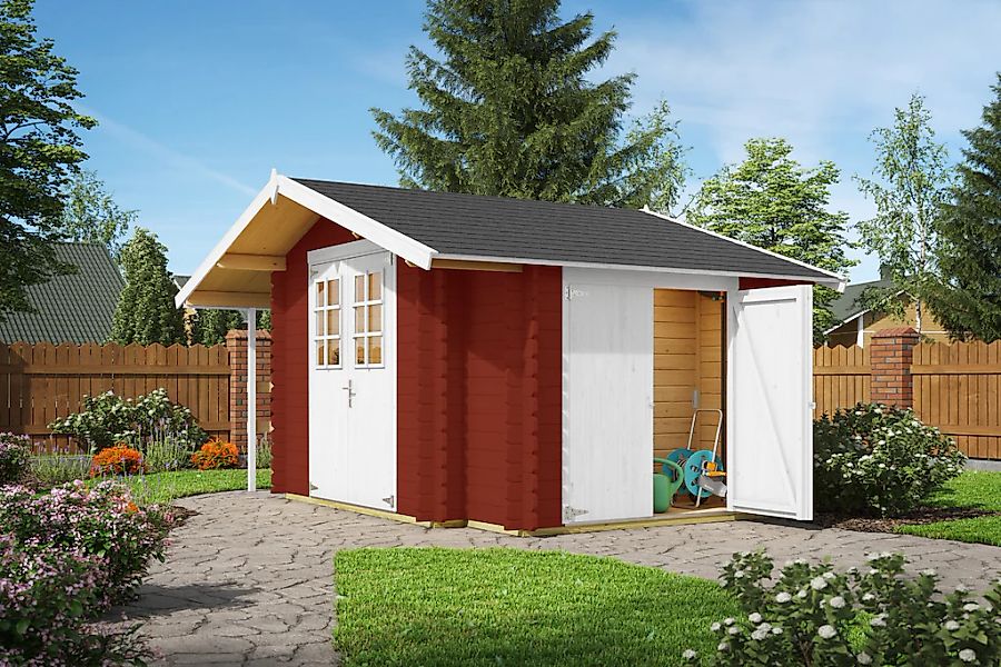 Nordic Holz Gartenhaus "Vilano 2", mit 3 getrennten Bereiche günstig online kaufen