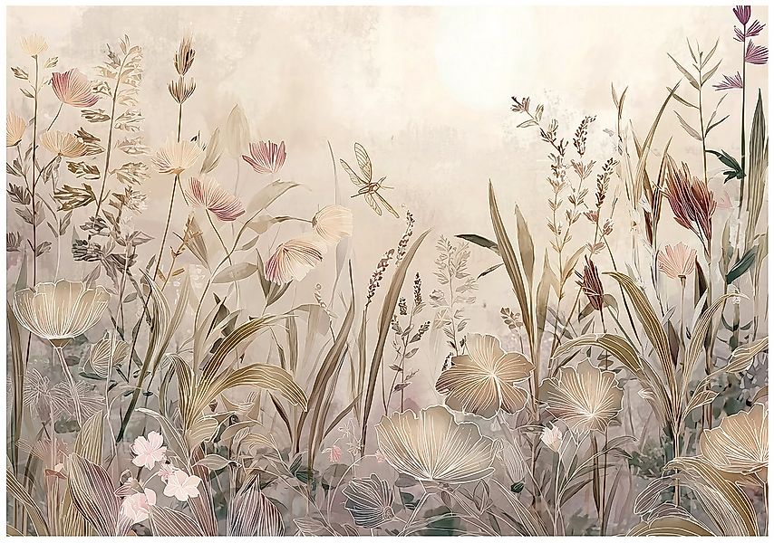 Wallarena Fototapete Natur Blumen Blätter Vlies Tapete Wohnzimmer Schlafzim günstig online kaufen