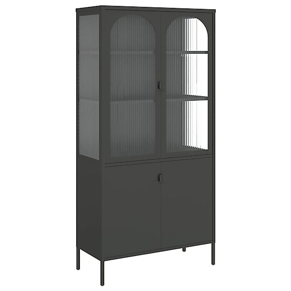 vidaXL Highboard Schwarz 90x40x180 cm Glas und Stahl 353000 günstig online kaufen