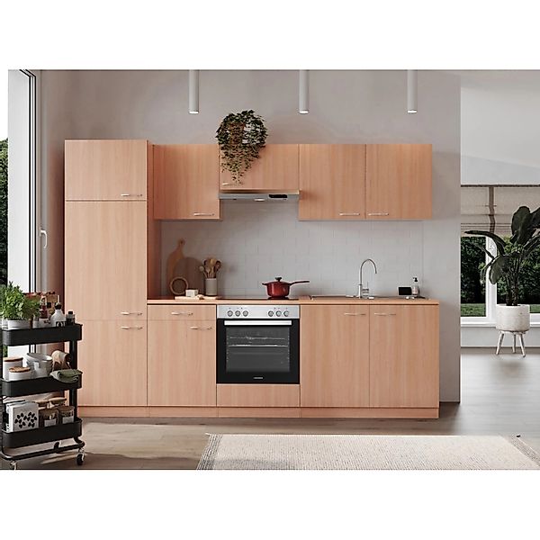 Respekta Küchenzeile KB270BBEC 270 cm Buche Nachbildung günstig online kaufen