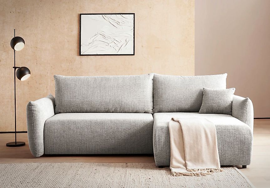 Home affaire Ecksofa "MAVAS Schlafsofa mit Bettkasten, L-Form," ca.257/127c günstig online kaufen