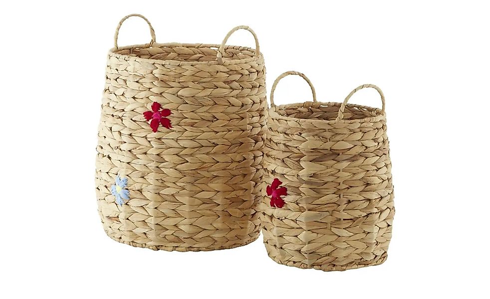 HOME STORY Aufbewahrungskorb  2er Set   ¦ Seegras,Metall,Baumwolle ¦ Maße ( günstig online kaufen