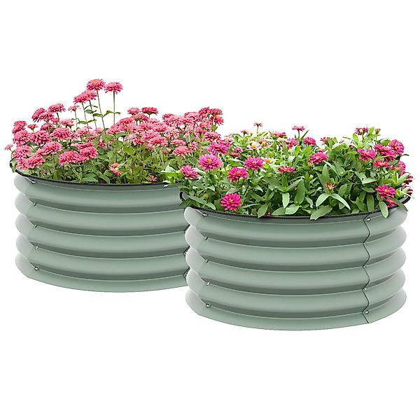 Outsunny Hochbeet 2er-Set, aus Stahl (Pflanzkasten, günstig online kaufen