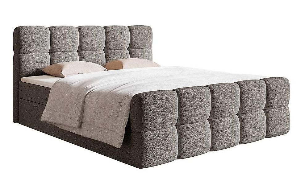 NADUVI Collection | Chloe Boxspringbett Bouclé mit Stauraum 160 x 200cm günstig online kaufen