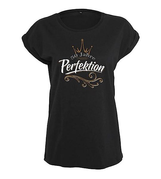 Baddery Print-Shirt Geburtstagsgeschenk für Frauen: "50 Jahre Perfektion" - günstig online kaufen
