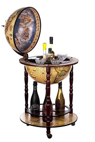BIRENDY Dekoobjekt Globusbar Barwagen 42001NN02 mit Eukalyptusholz Säulen H günstig online kaufen