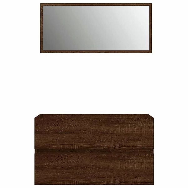 vidaXL 2-tlg. Badmöbel-Set Braun Eichen-Optik Holzwerkstoff Modell 2 günstig online kaufen