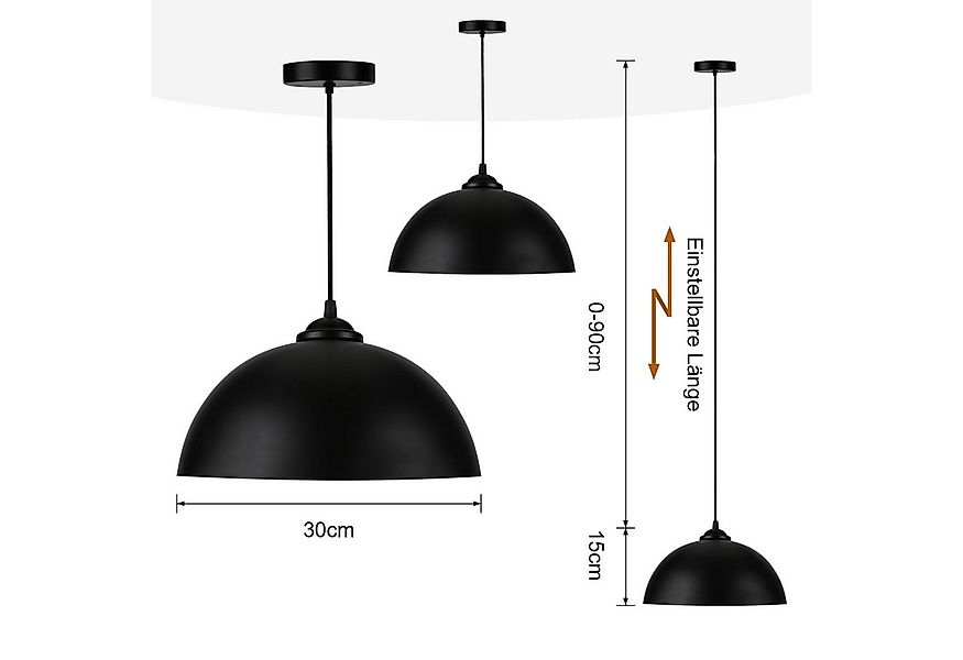 Clanmacy Pendelleuchte 2er Lampenschirm Industrielle Vintage Retro für Essz günstig online kaufen