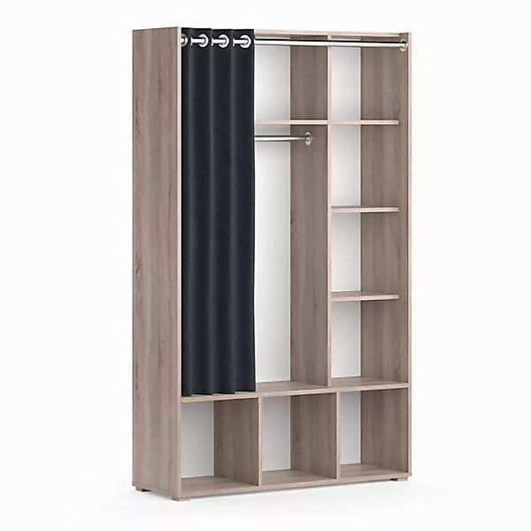 Vicco Kleiderschrank Luigi, Sonoma, 105.8 x 178.1 cm mit Vorhang-Kleidersta günstig online kaufen