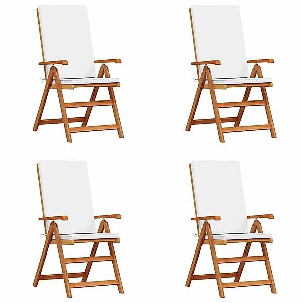 vidaXL Gartenstuhl 4 Stk Braun 57 x 71,5 x 104 cm Massivholz Teak 3375769 günstig online kaufen