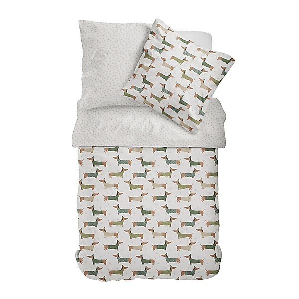 Satin Bettwäsche Dormabell 11473 Hunde Dackel natur braun 135x200 günstig online kaufen