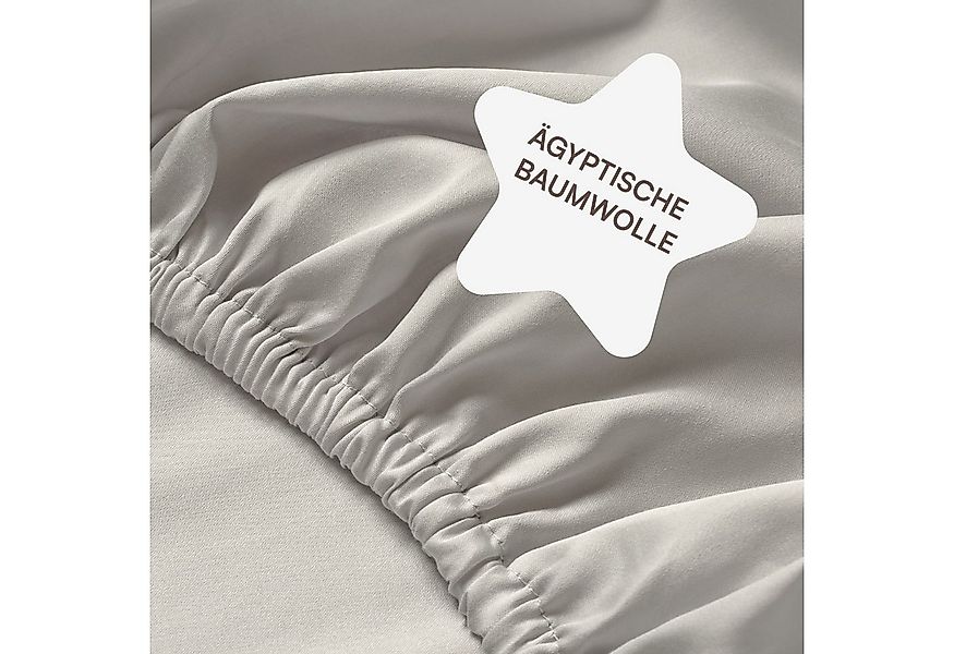 Amqua Spannbettlaken, Premium Mako Satin Spanntuch, 100% ägyptische Baumwol günstig online kaufen