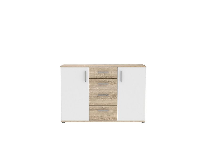 freiraum Sideboard IKOLI, 2 Türen, 4 Schübe, Sonoma Eiche / Weiss - 119,6x8 günstig online kaufen