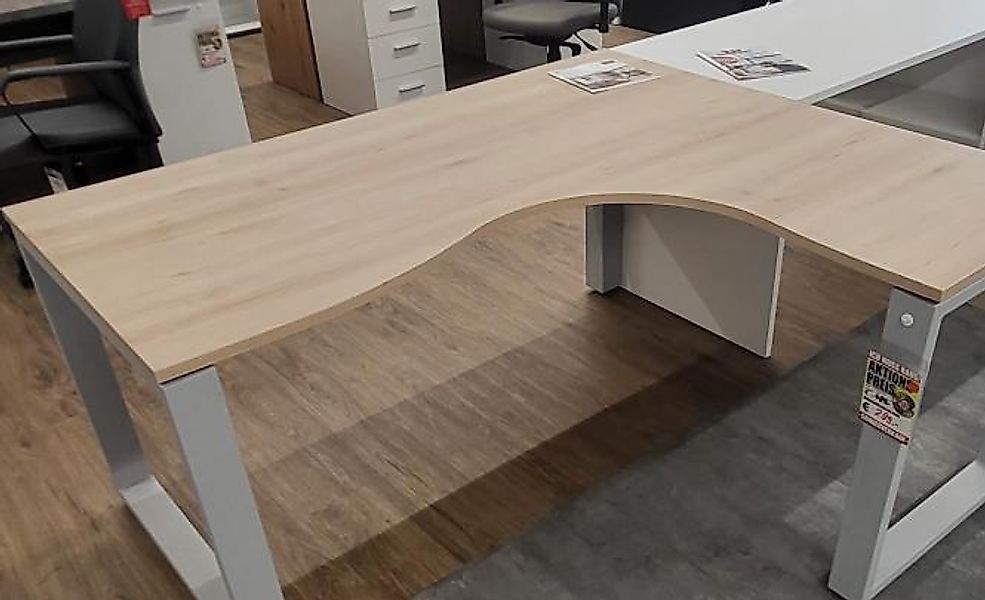 Rosenheim Abverkauf Winkelschreibtisch Metallgestell Alu-optik/Edelbuche günstig online kaufen