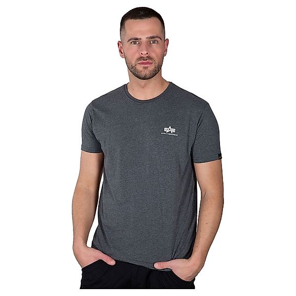 Alpha Industries Basic Small Logo Kurzarm T-shirt XL Charcoal Heather / Whi günstig online kaufen