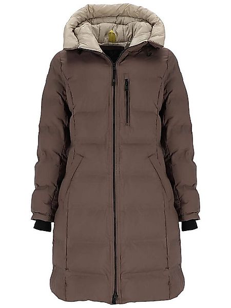 BLUE FLAME Steppmantel Damen Steppjacke Lang mit Kapuze und Chintzfutter günstig online kaufen