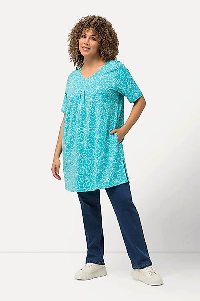 Ulla Popken T-Shirt Longshirt Zierfalten A-Linie günstig online kaufen