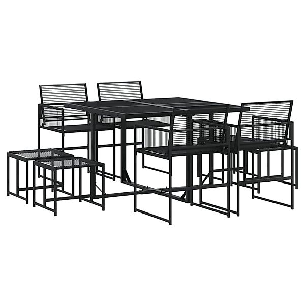 vidaXL 9-Tlg Garten-Essgruppe Schwarz Poly Rattan 3295043 günstig online kaufen