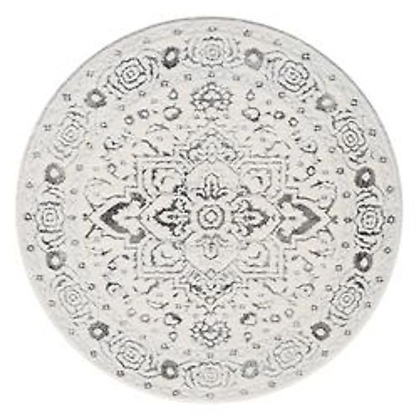 payé Teppich Ello 0638 Boho Flachflor Rund 200x200 cm Grau günstig online kaufen