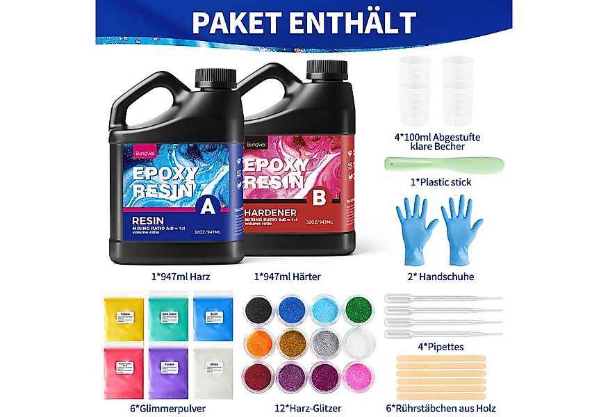 Bundviel Epoxidharz Epoxidharz Mit Härter Set, 256/64OZ Epoxidharz Set Anfä günstig online kaufen