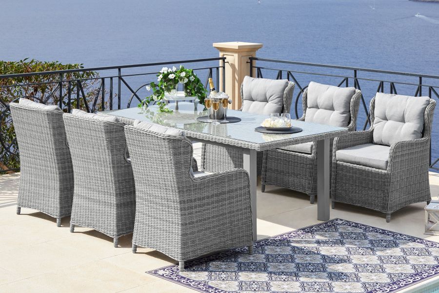 KONIFERA Garten-Essgruppe "Seattle" Set, 6x Sessel, 1xTisch 170x90 cm, inkl günstig online kaufen