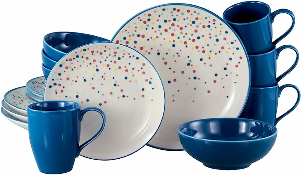 CreaTable Kombiservice »Joy, Kombi-Service 16-tlg.«, (Set, 16 tlg.), Unrege günstig online kaufen