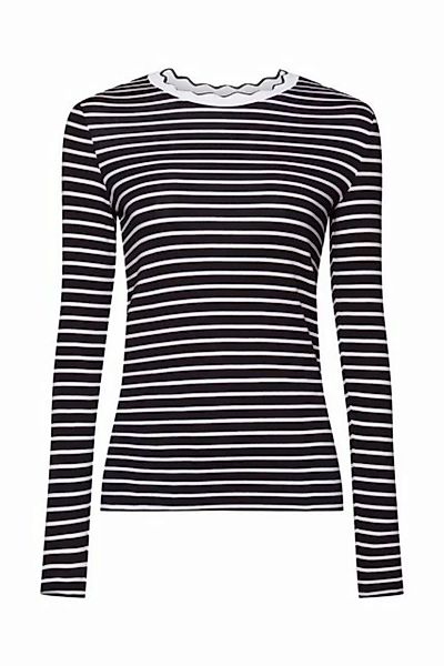 Esprit Langarmshirt Top aus Baumwolljersey mit Bogenkante (1-tlg) günstig online kaufen