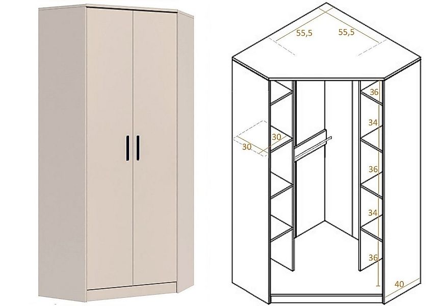 Marmex Möbel Mehrzweckschrank-Set Grant Set 12 C Garderoben-Set, (4-St., Re günstig online kaufen