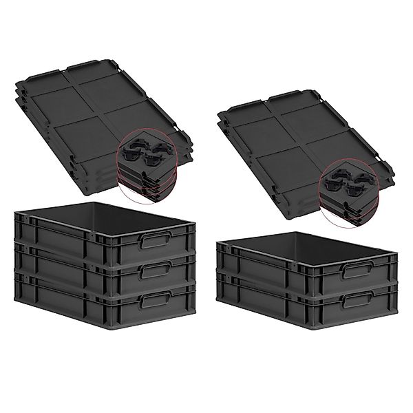 PROREGAL SparSet 5x Eurobox Nextgen Grip Mit Auflagedeckel Und Schwarzen Ve günstig online kaufen