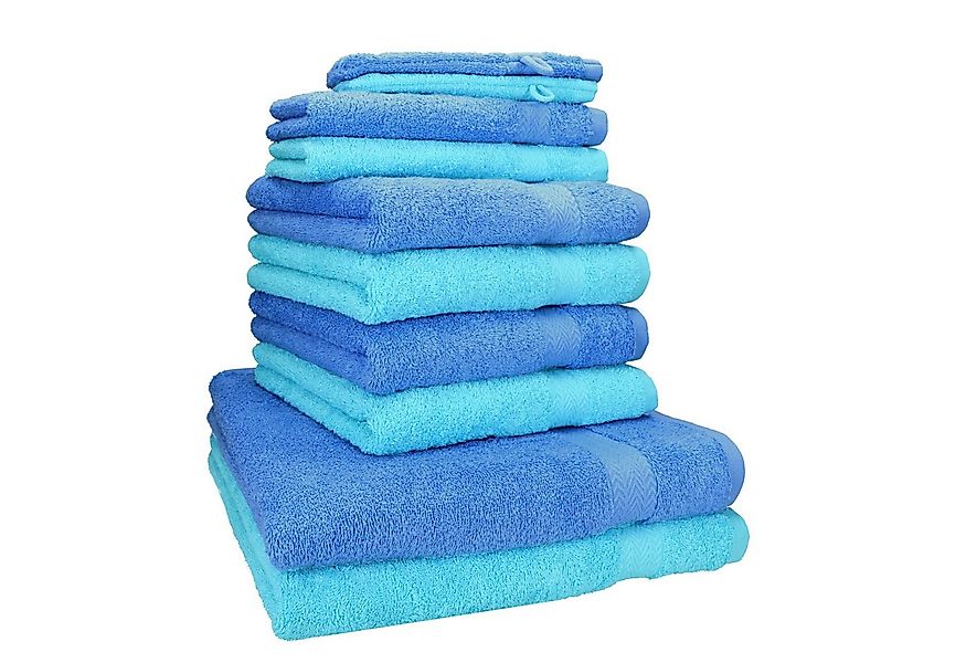 Betz Handtuch Set 10-TLG. Premium Farbe Hellblau & Türkis, Baumwolle (Set, günstig online kaufen